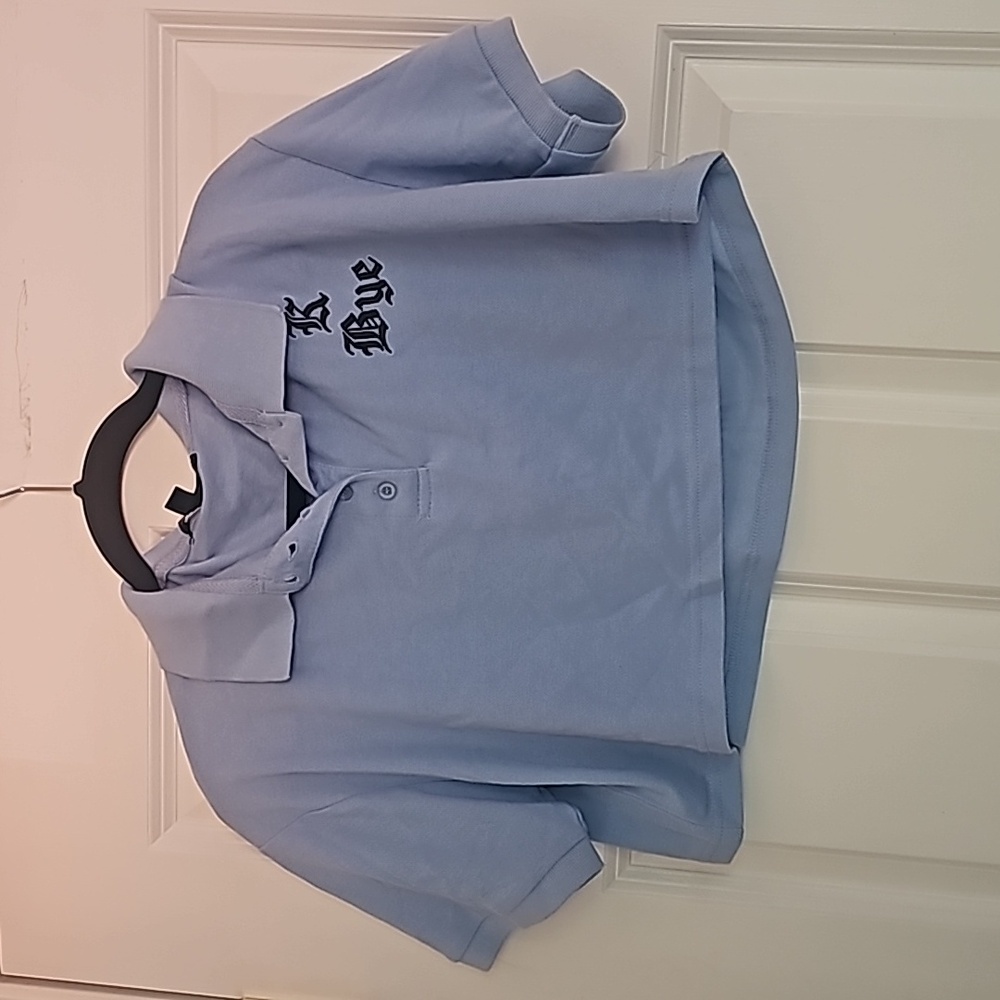 Light blue crop top